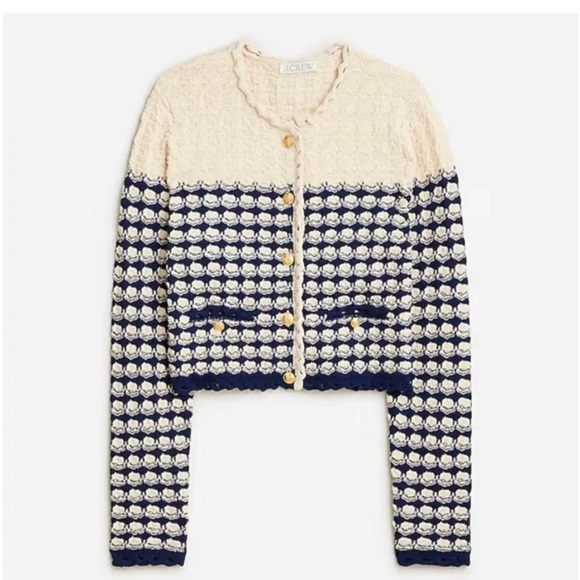 NWT J.Crew Textured crochet lady jacket - Picture 4 of 13